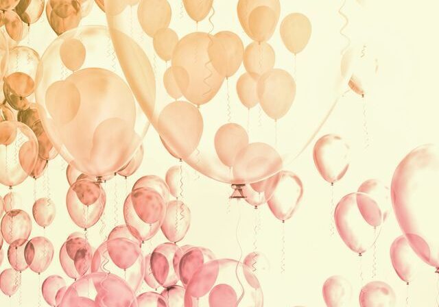 Gold and Pink Balloons